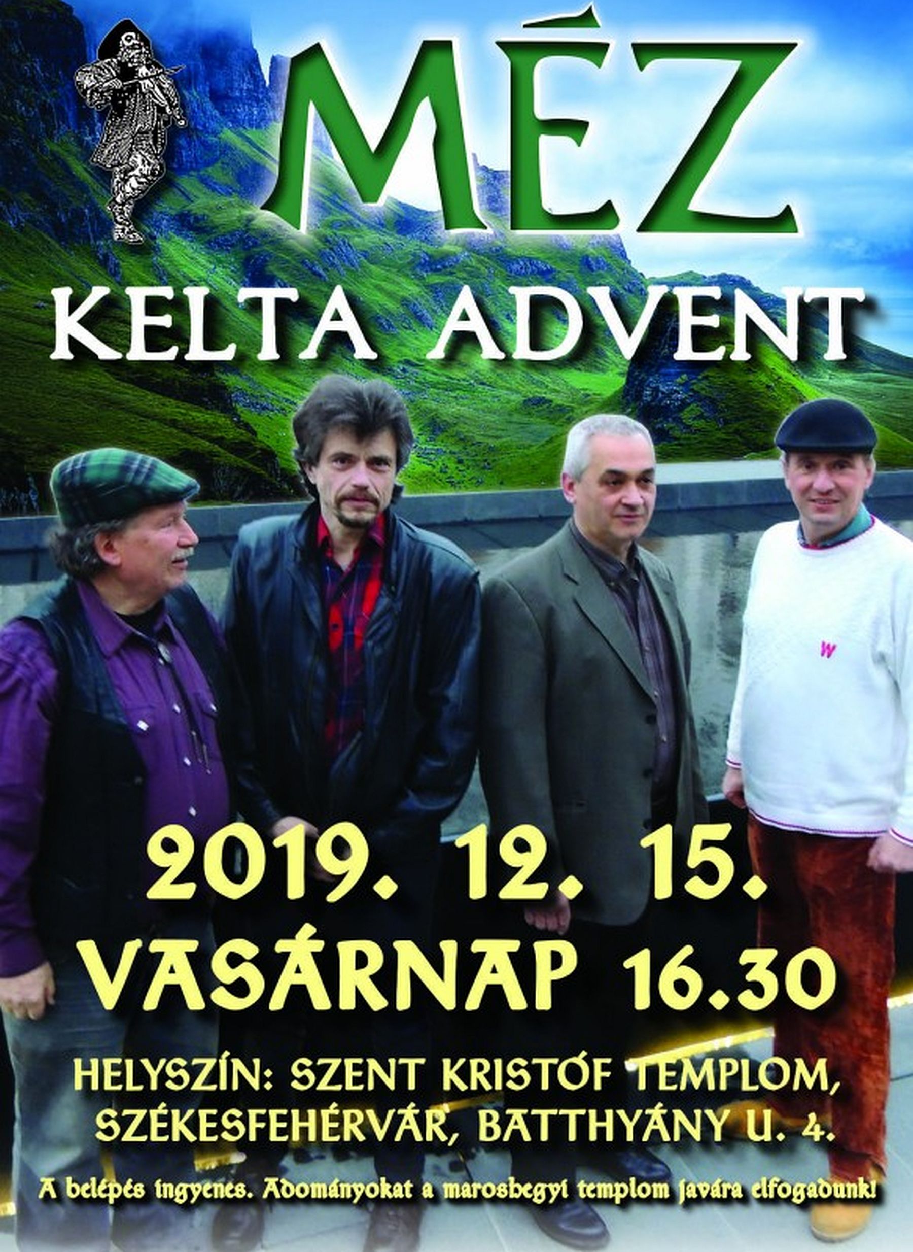 Kelta advent - a M.É.Z. együttes koncertje vasárnap a Maroshegyi templomban
